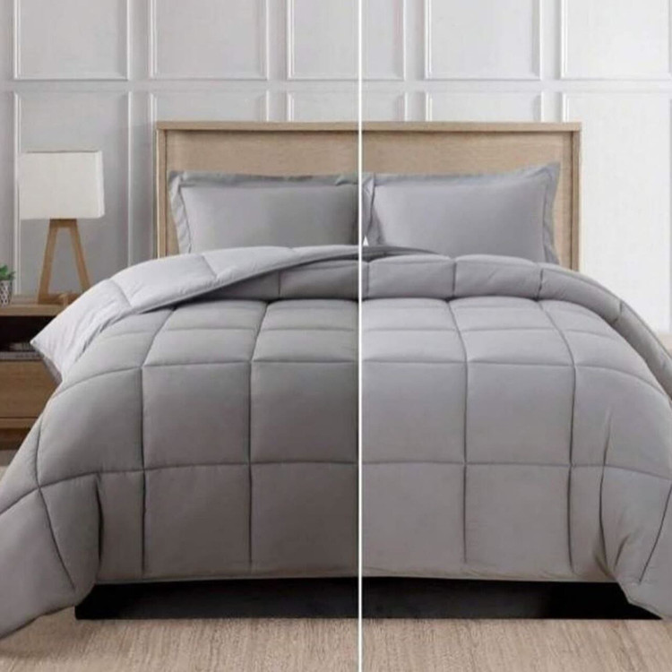 روتختی نخ پنبه ساده طوسی تیره و روشن