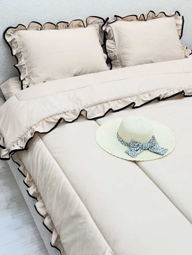 روتختی چیندار مغزی دوزی شده کرم خاکی